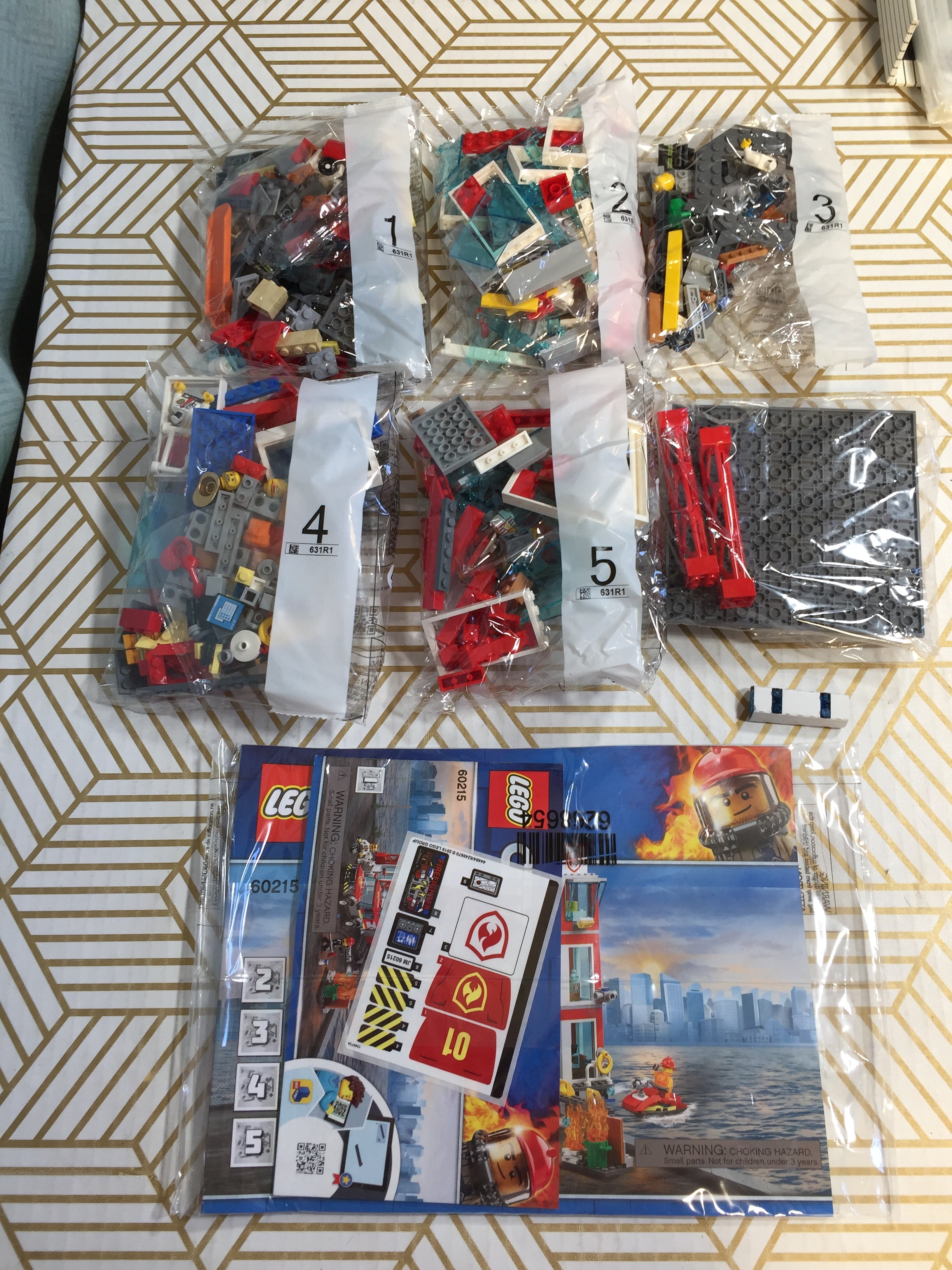 LEGO City Fire Station 60215 Fire Rescue Tower Building Set *OPEN BOX/SEALED BAGS* (7926230810862)